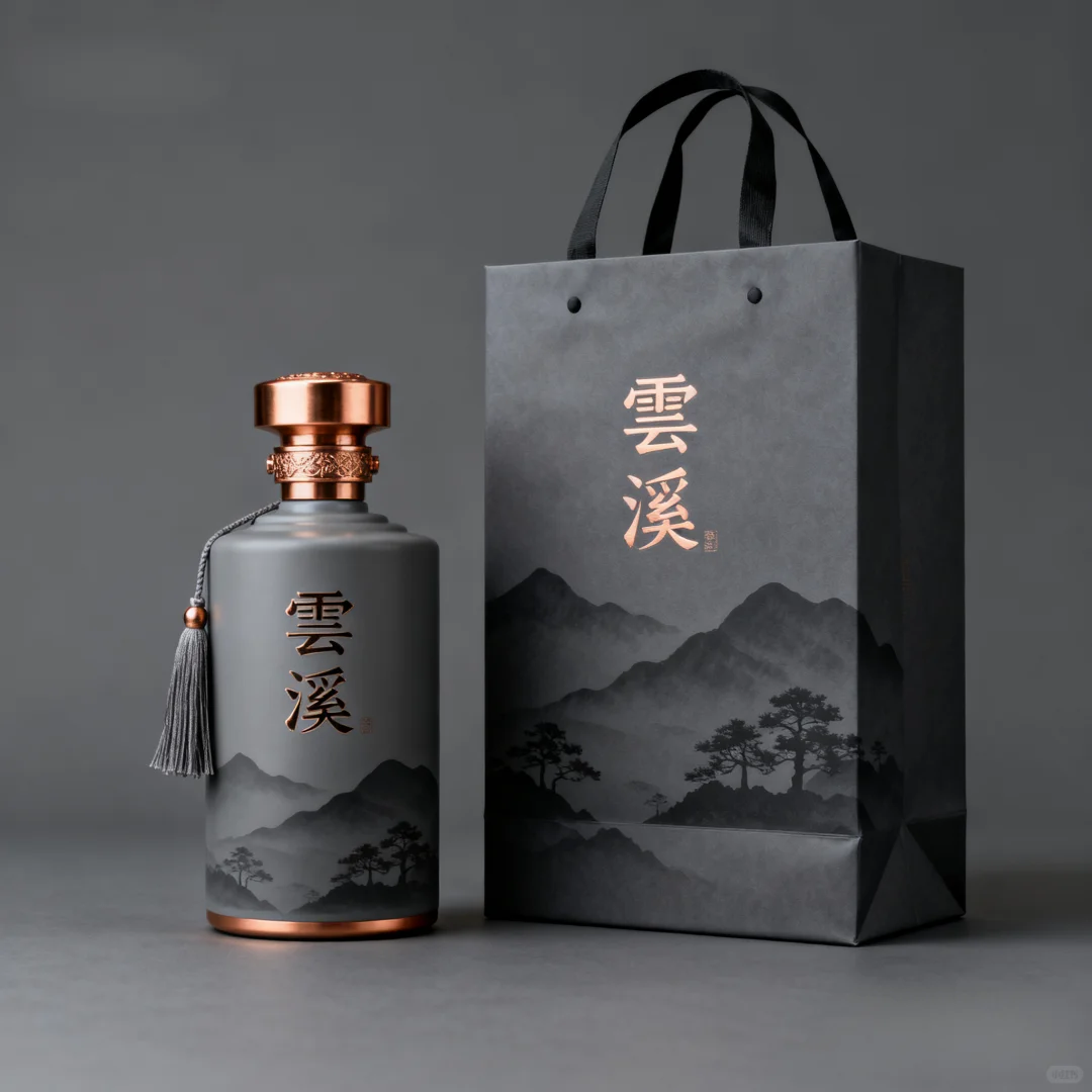 中式山水意境酒水包装设计～