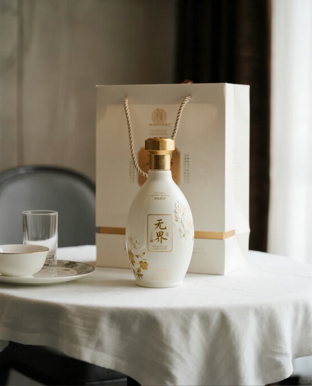 高级感白酒酒瓶设计|金色浮雕白酒包装设计