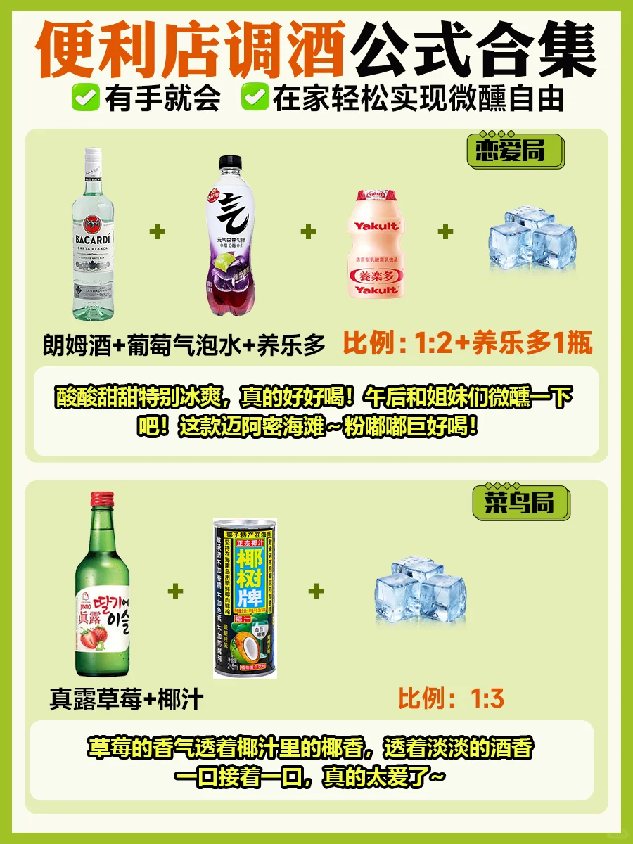 18款便利店调酒配方合集 巨好喝微醺特调