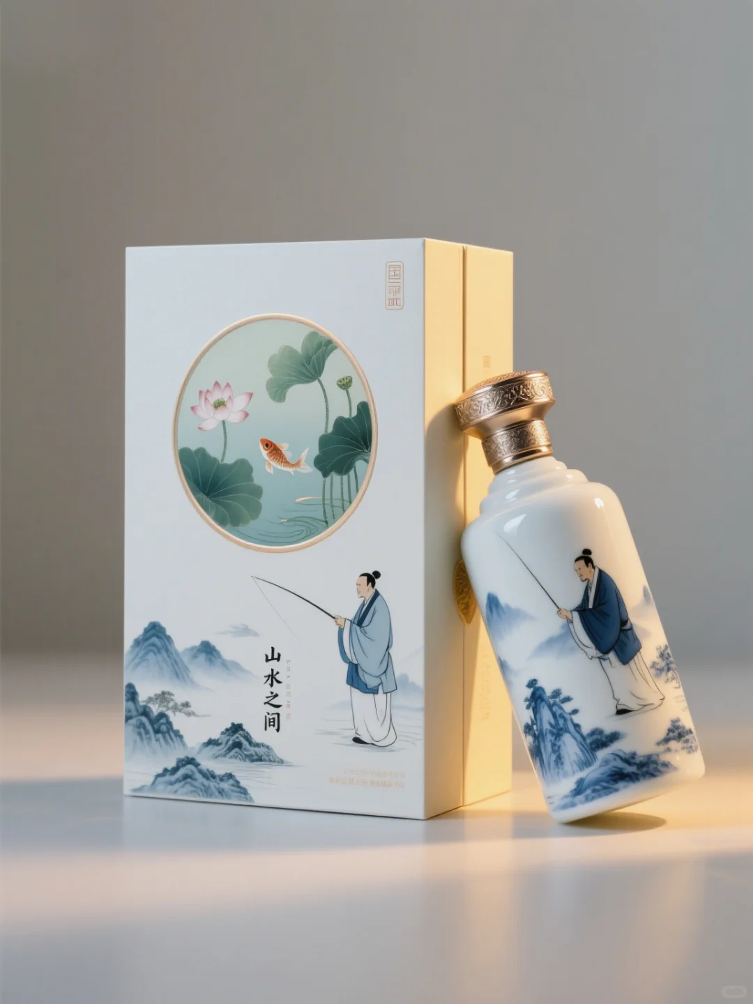把客户要的 “山水意境” 设计进酒水包装里