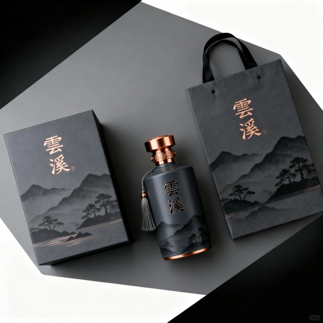 中式山水意境酒水包装设计～