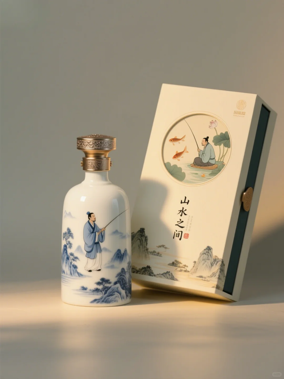 把客户要的 “山水意境” 设计进酒水包装里