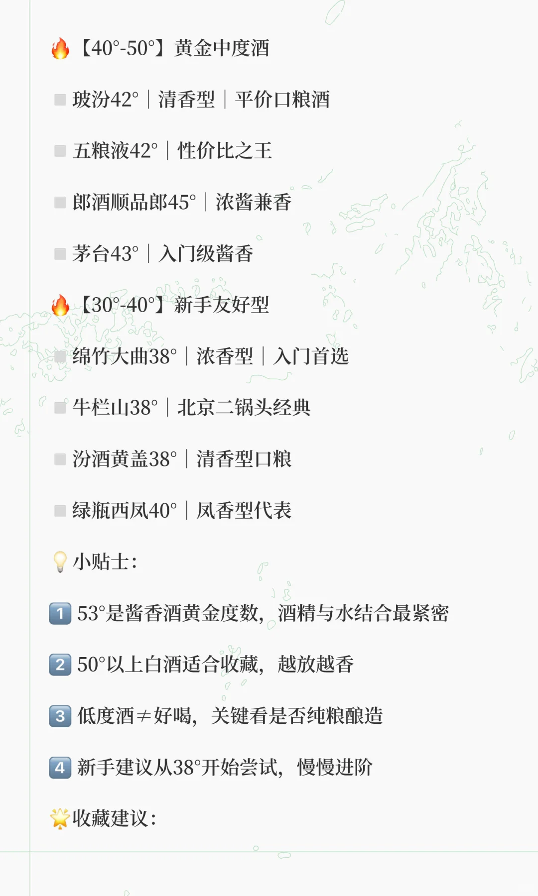 白酒度数从高到低收藏指南｜新手必看｜喝酒