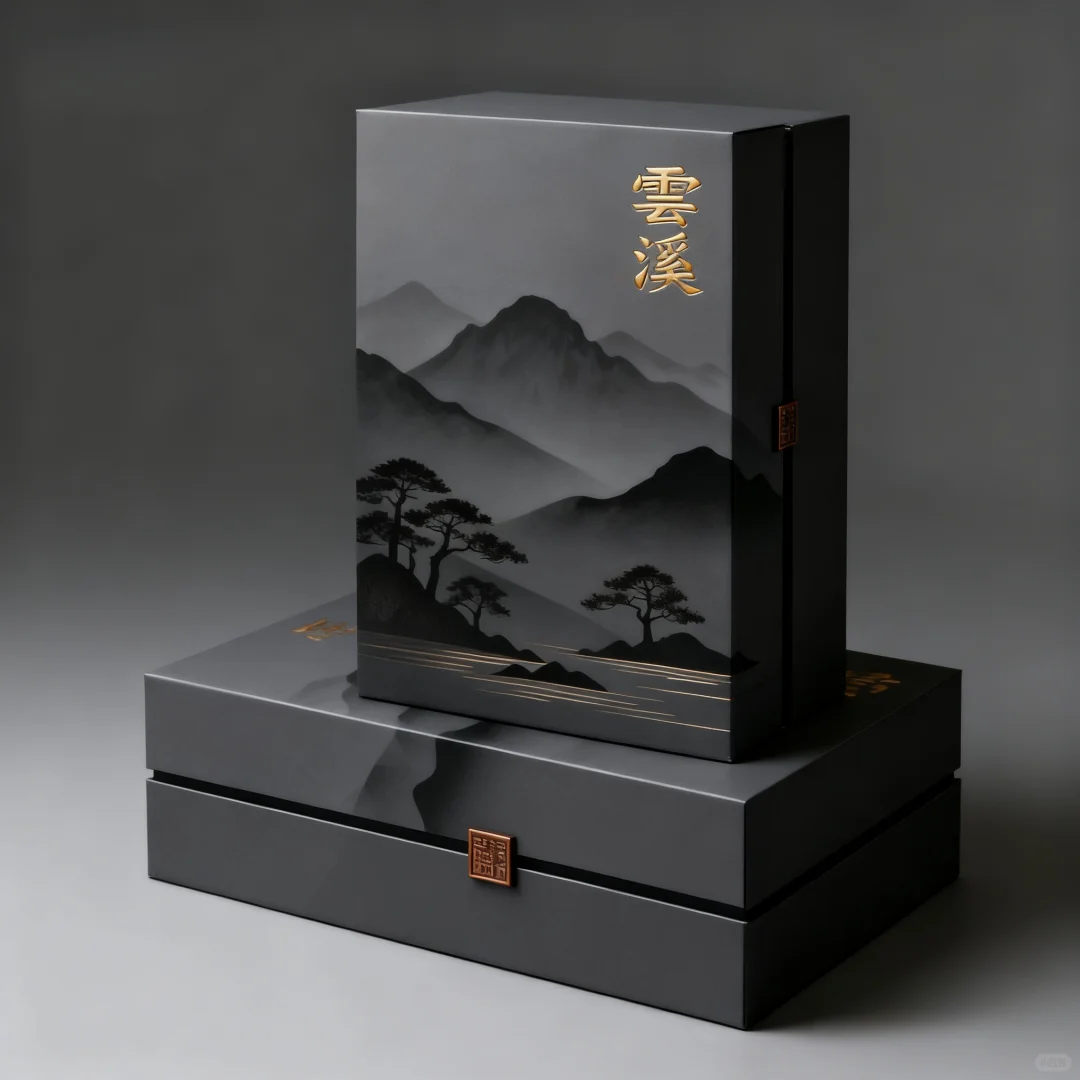 中式山水意境酒水包装设计～