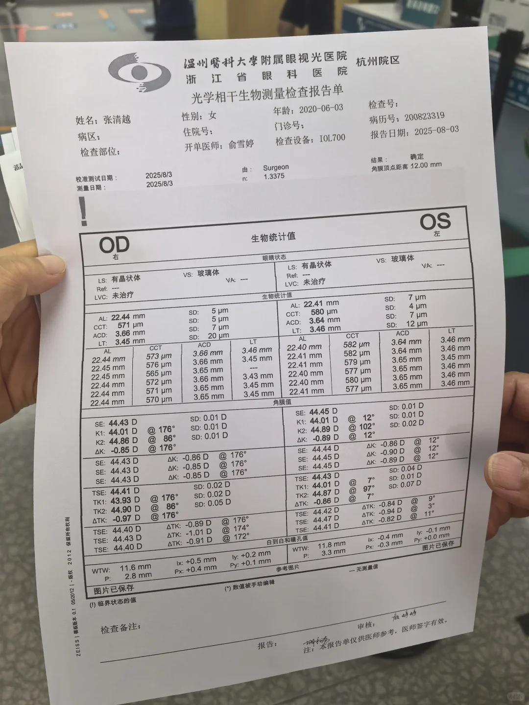 2025年8月2号视力检查