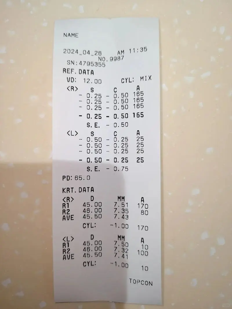 教你如何看懂自己的验光单(近视和散光度数