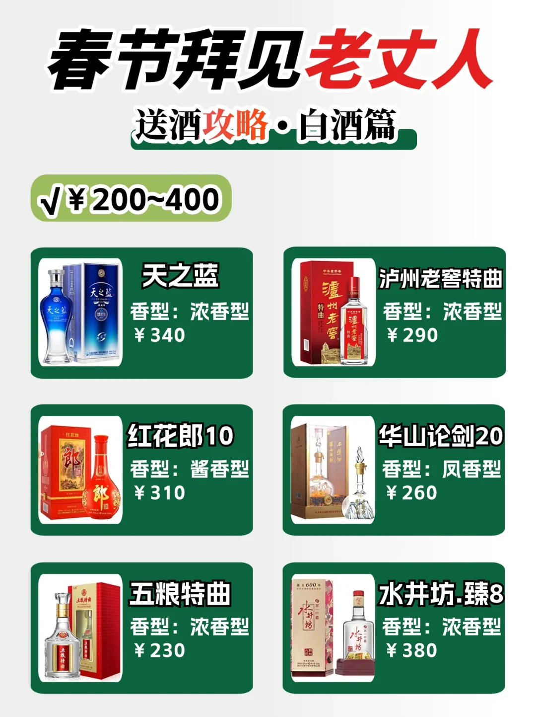 春节上门送什么白酒⁉️照着选准没错