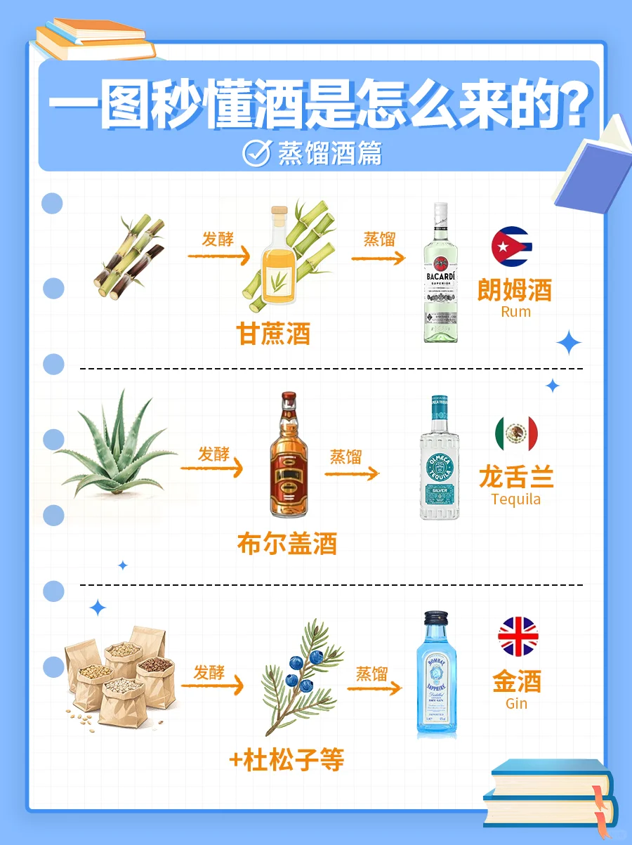 一图秒懂11种常见酒的来源 秒变懂酒达人
