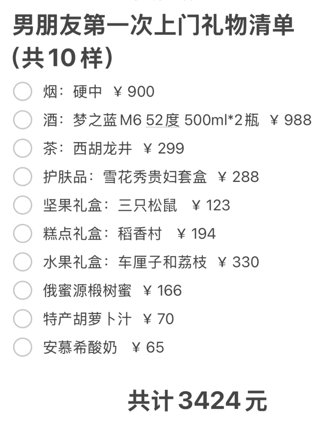河北小县城男友第一次上门见家长礼物清单?