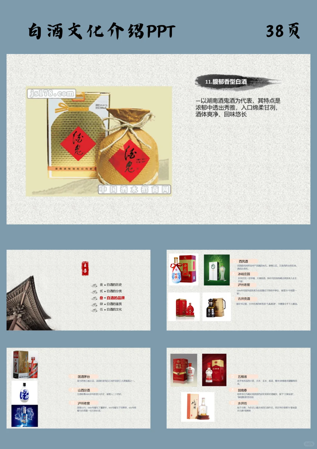 白酒文化介绍PPT模版