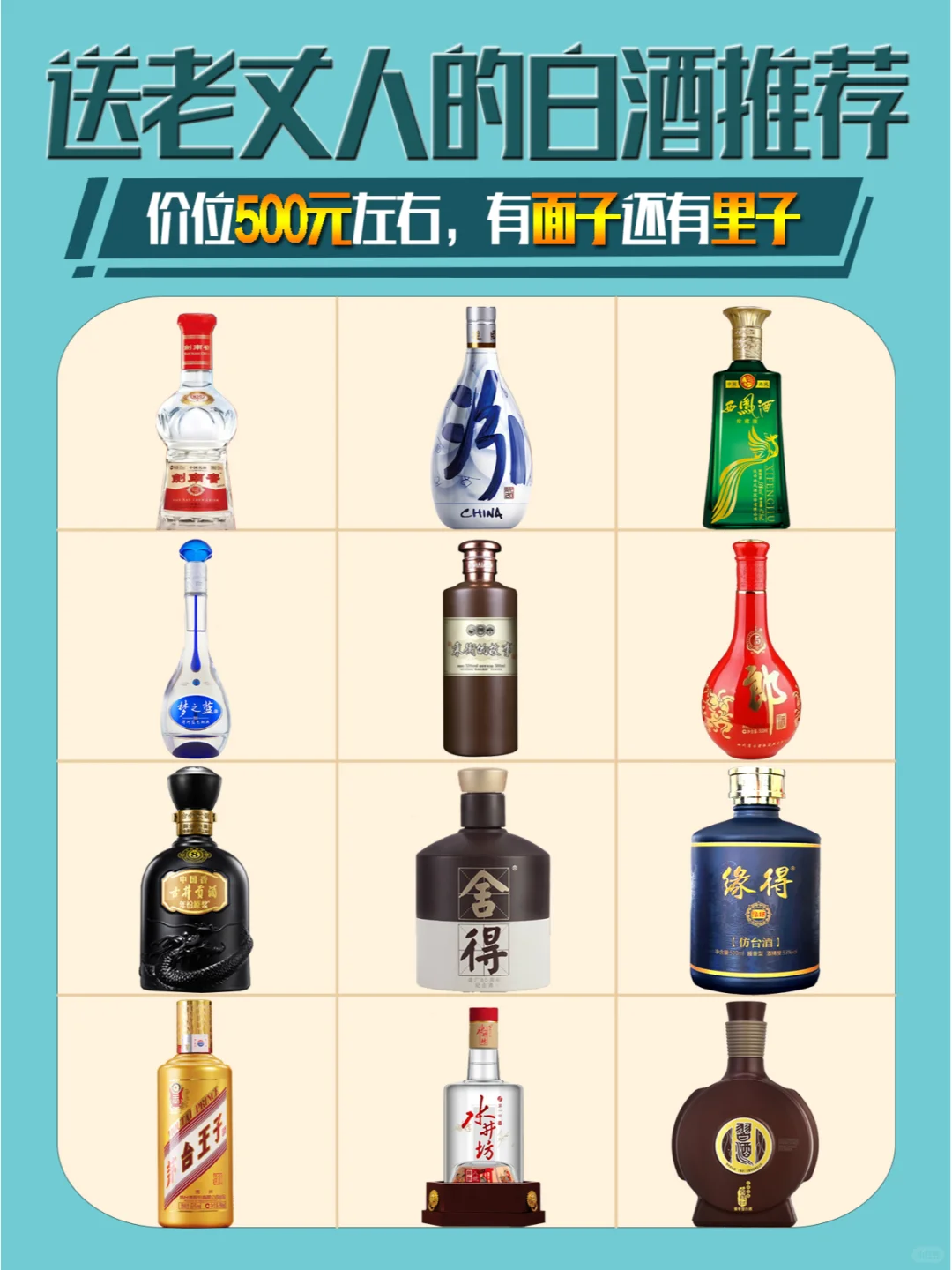 500元左右适合送老丈人的10款白酒