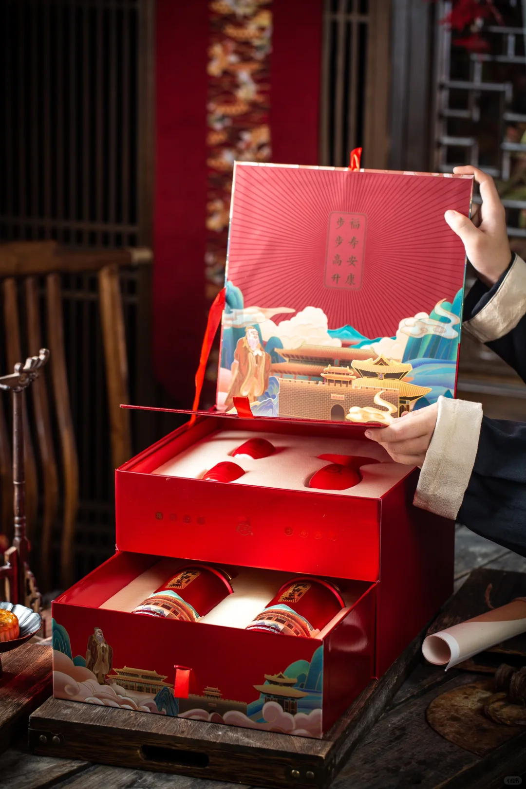 国潮风孔府家白酒礼盒，中秋送长辈嗷嗷支棱