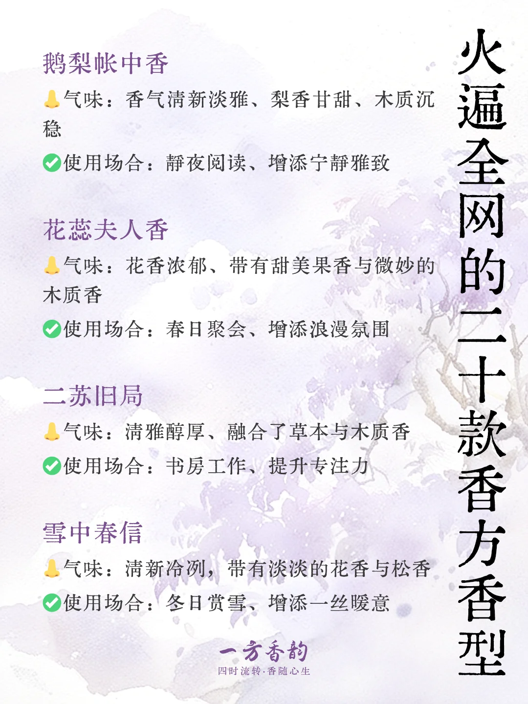 香方分享|火爆全网的二十款香方香型