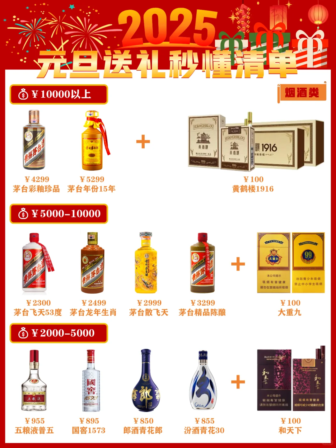 【元旦送礼】烟酒百搭蕞全送礼攻略！