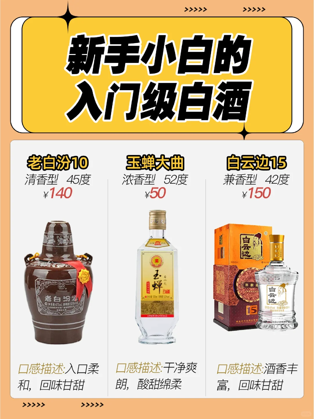 新手小白的入门级白酒