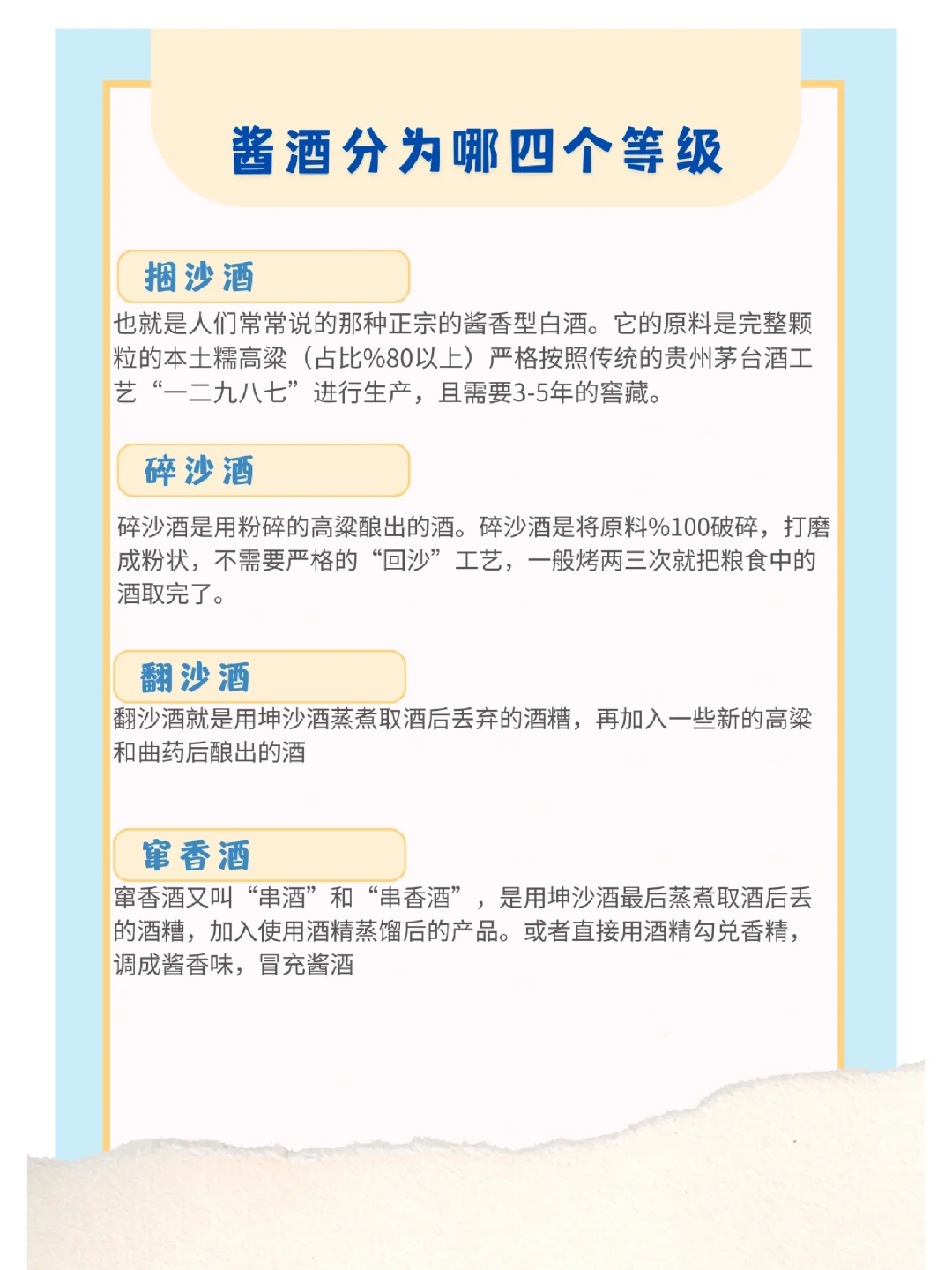 酱酒分为哪四个等级？