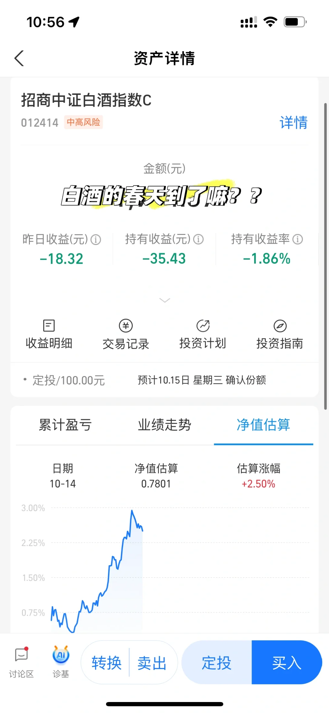 埋伏进白酒的第七天，春天来了，今天是春天。