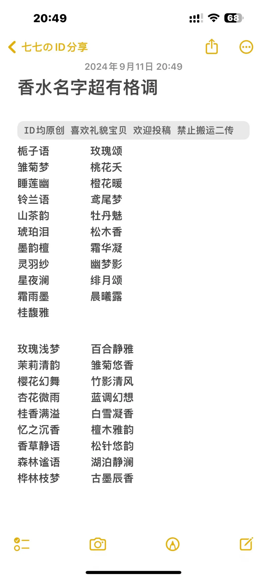 香水名字