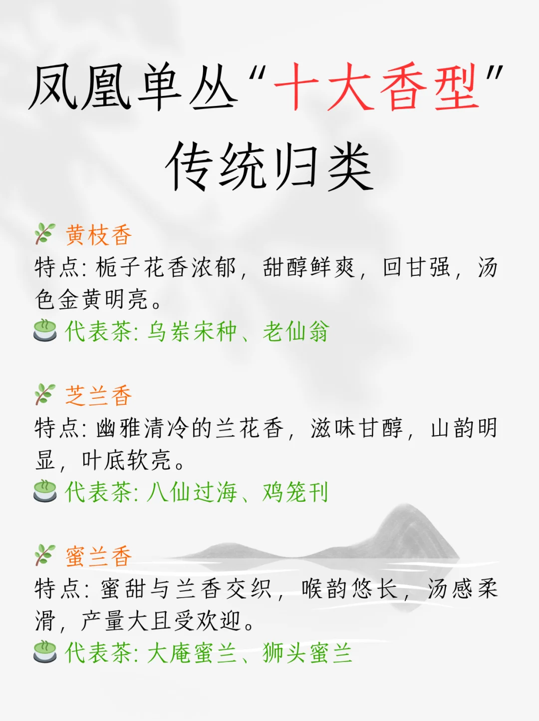 茶中香水|一篇秒懂凤凰单丛十大香型！