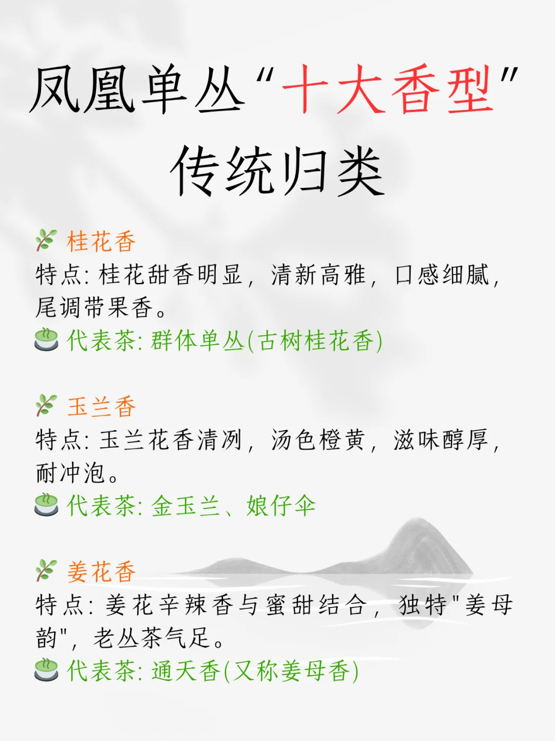 茶中香水|一篇秒懂凤凰单丛十大香型！