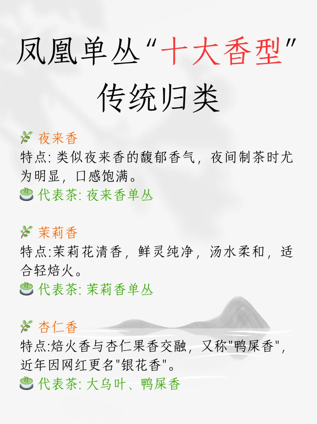 茶中香水|一篇秒懂凤凰单丛十大香型！