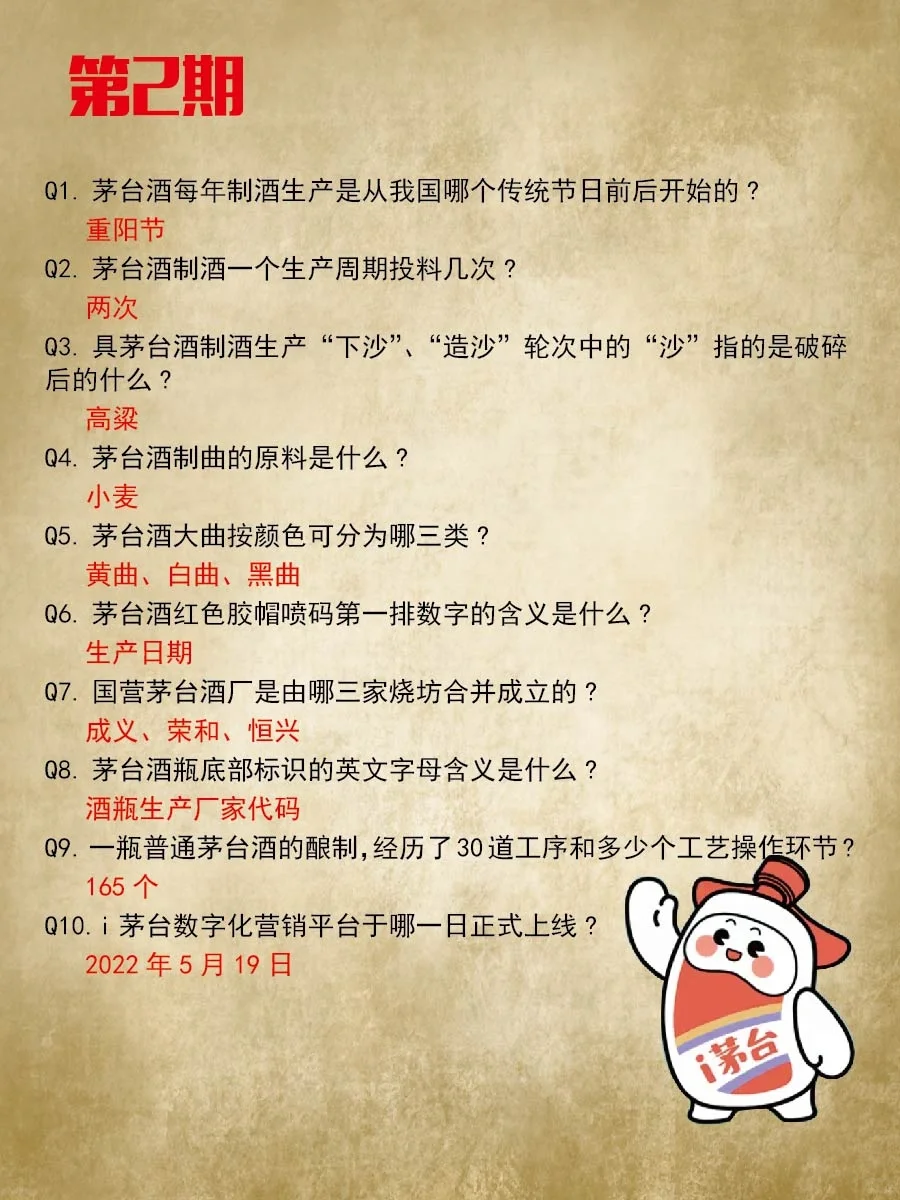 i茅台答题1-10期答案全汇总?