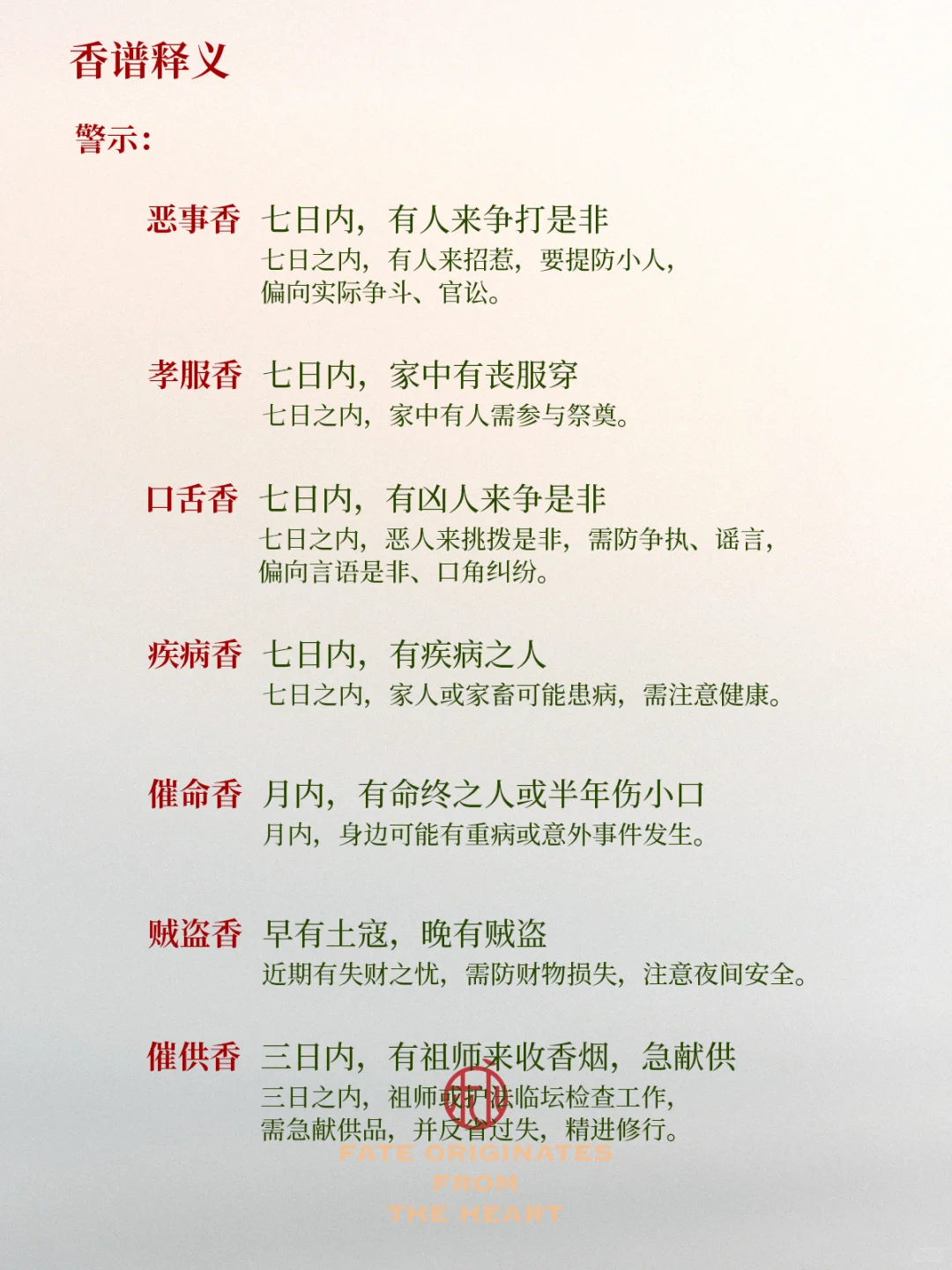 上香后能看明白香意❗️香谱24法图解与含义