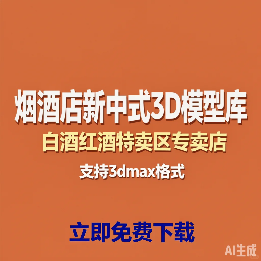 烟酒店展厅｜新中式白酒专卖店3D模型库