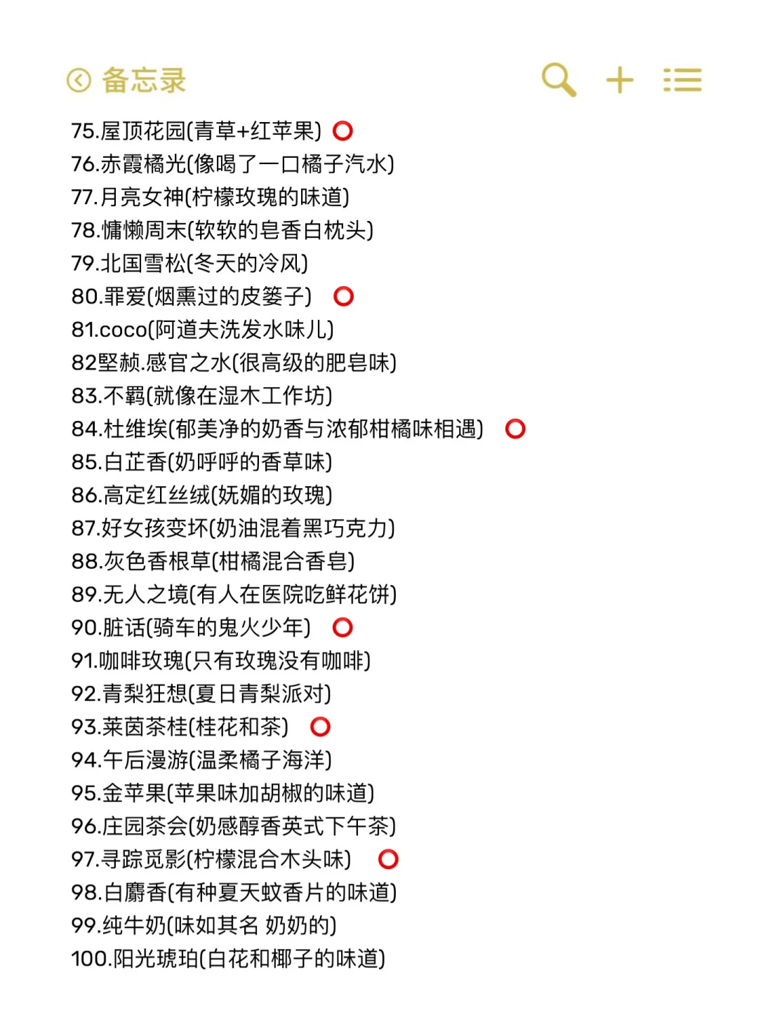 大白话形容100种香水！