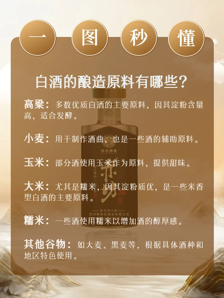 一图秒懂白酒的主要酿造原料