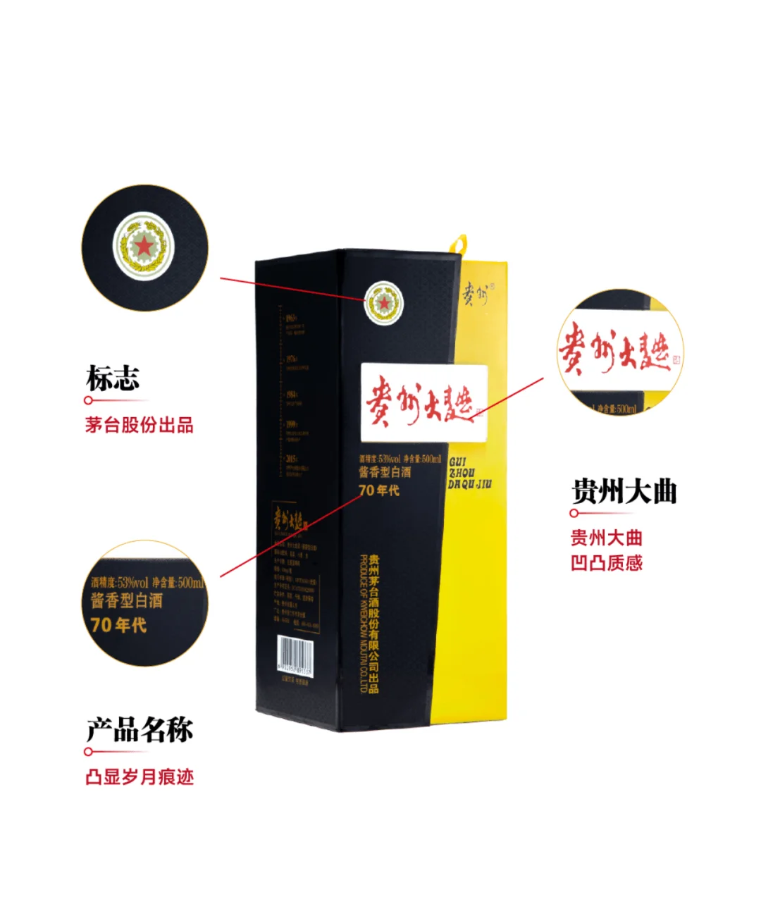 53%vol500ml贵州大曲酒(70年代)