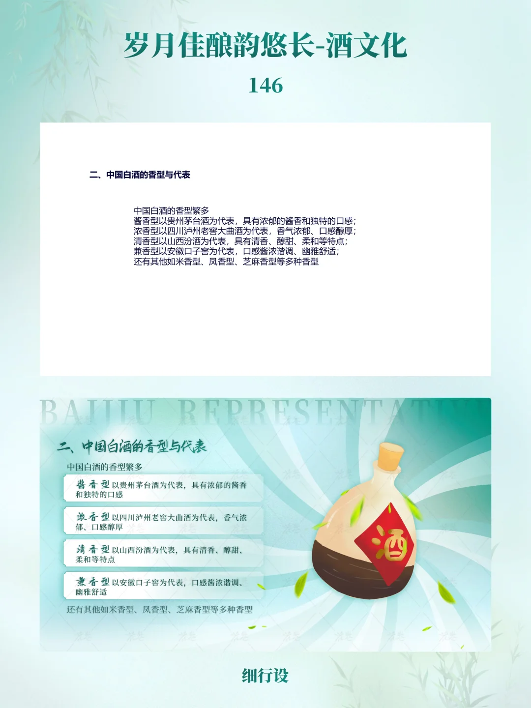 酒文化ppt制作，绿色ppt设计风格欣赏