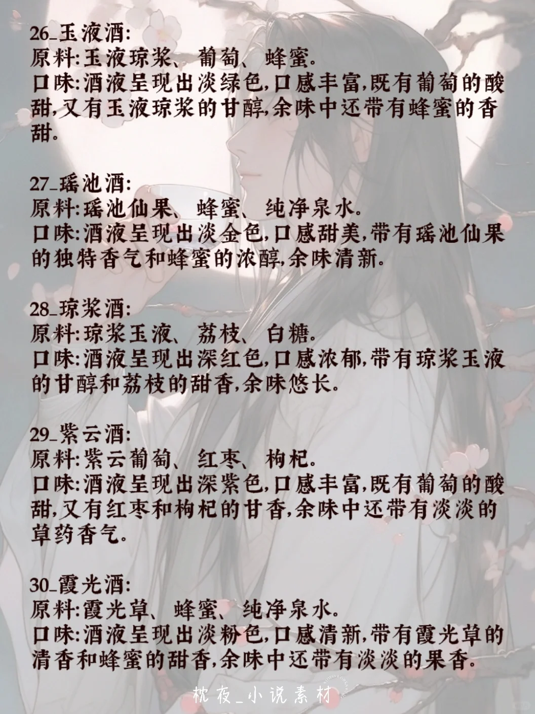 『小说素材』40种古代美酒