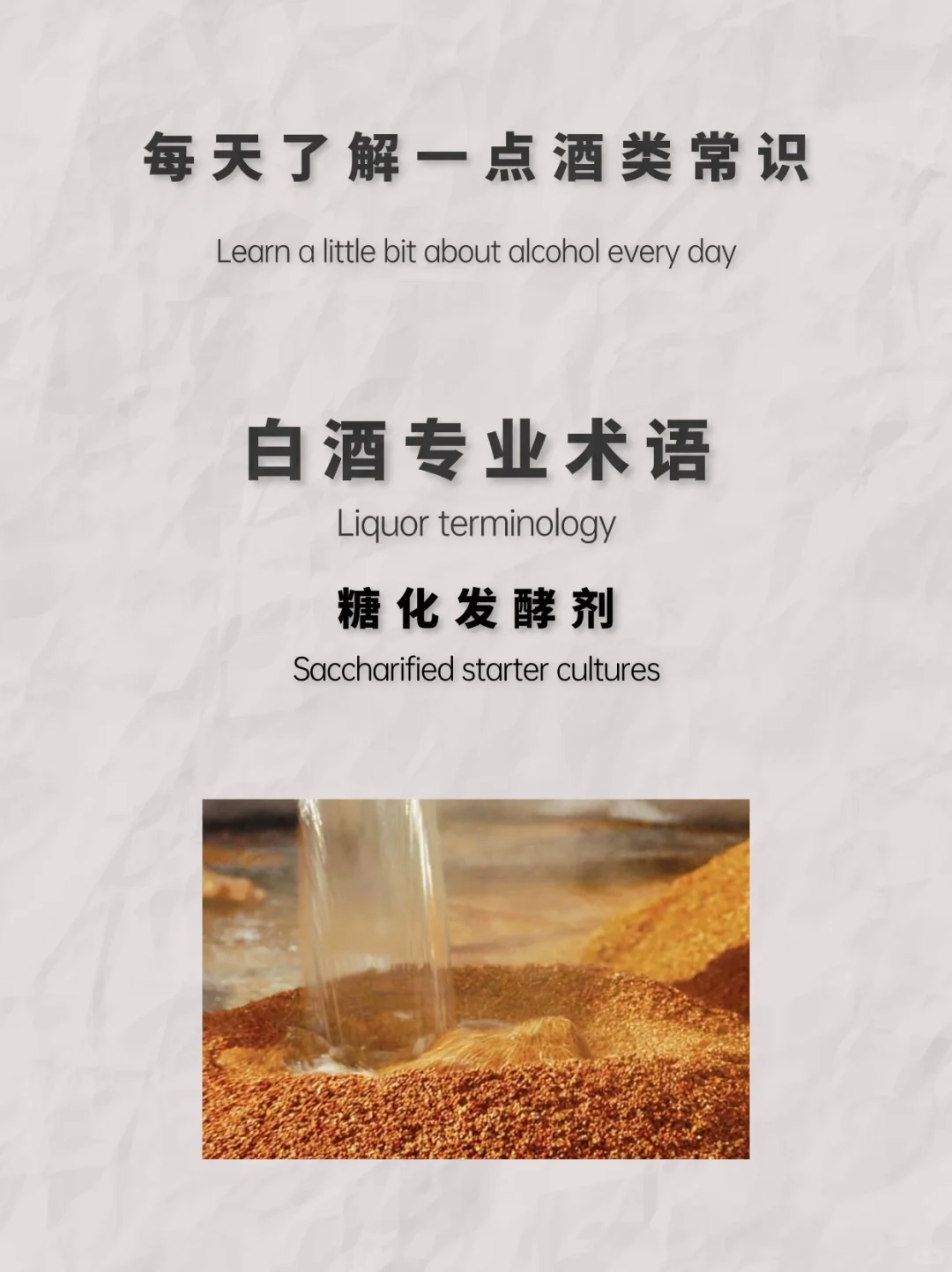 酒类小知识：白酒专业术语之糖化发酵剂