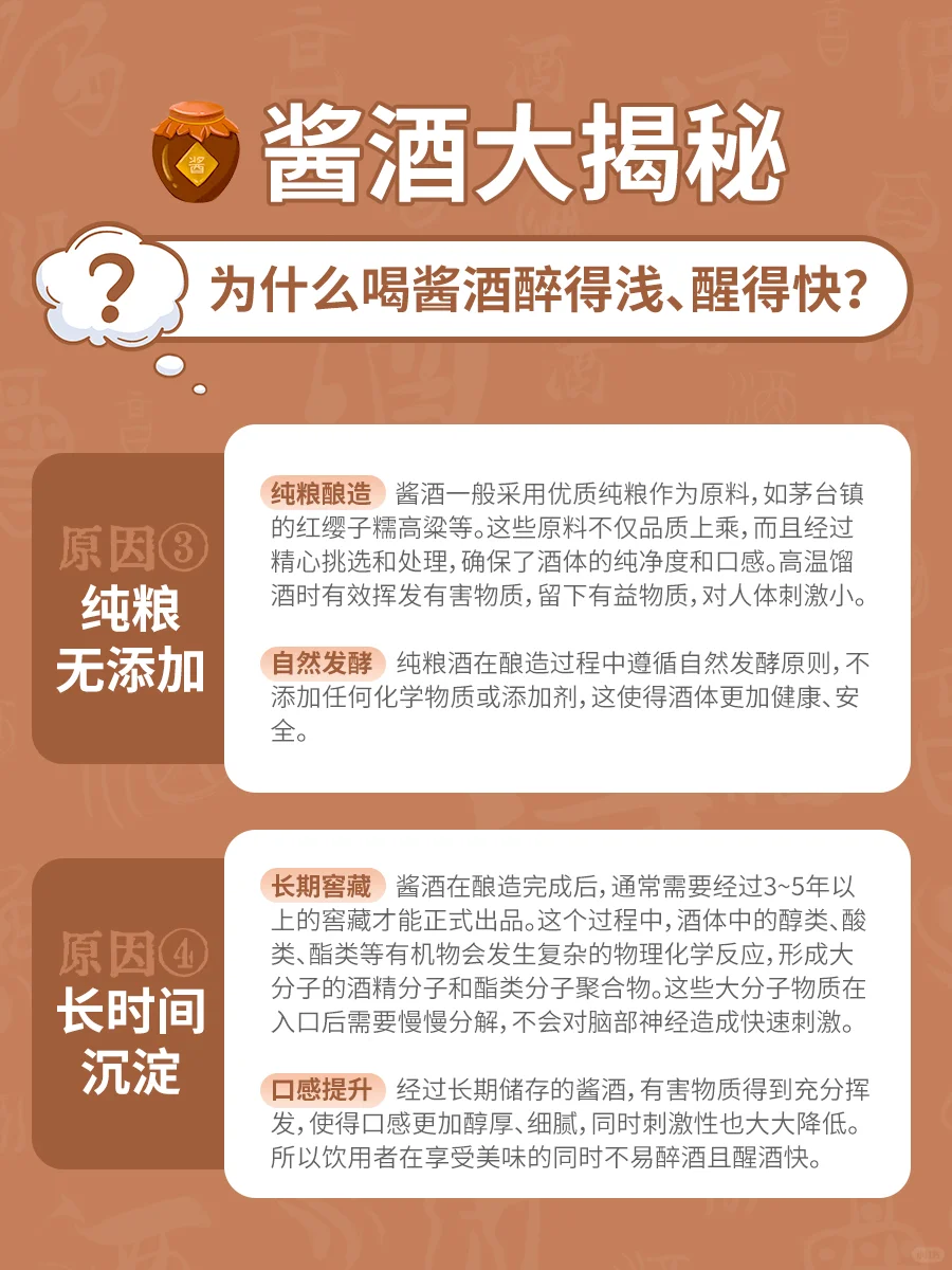 白酒知识 | 喝酱酒醉得浅 醒得快的秘密