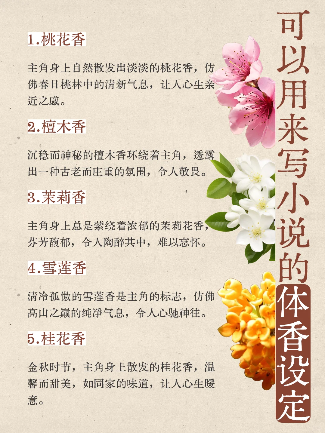 ?写小说|“体香”素材大放送 ??️