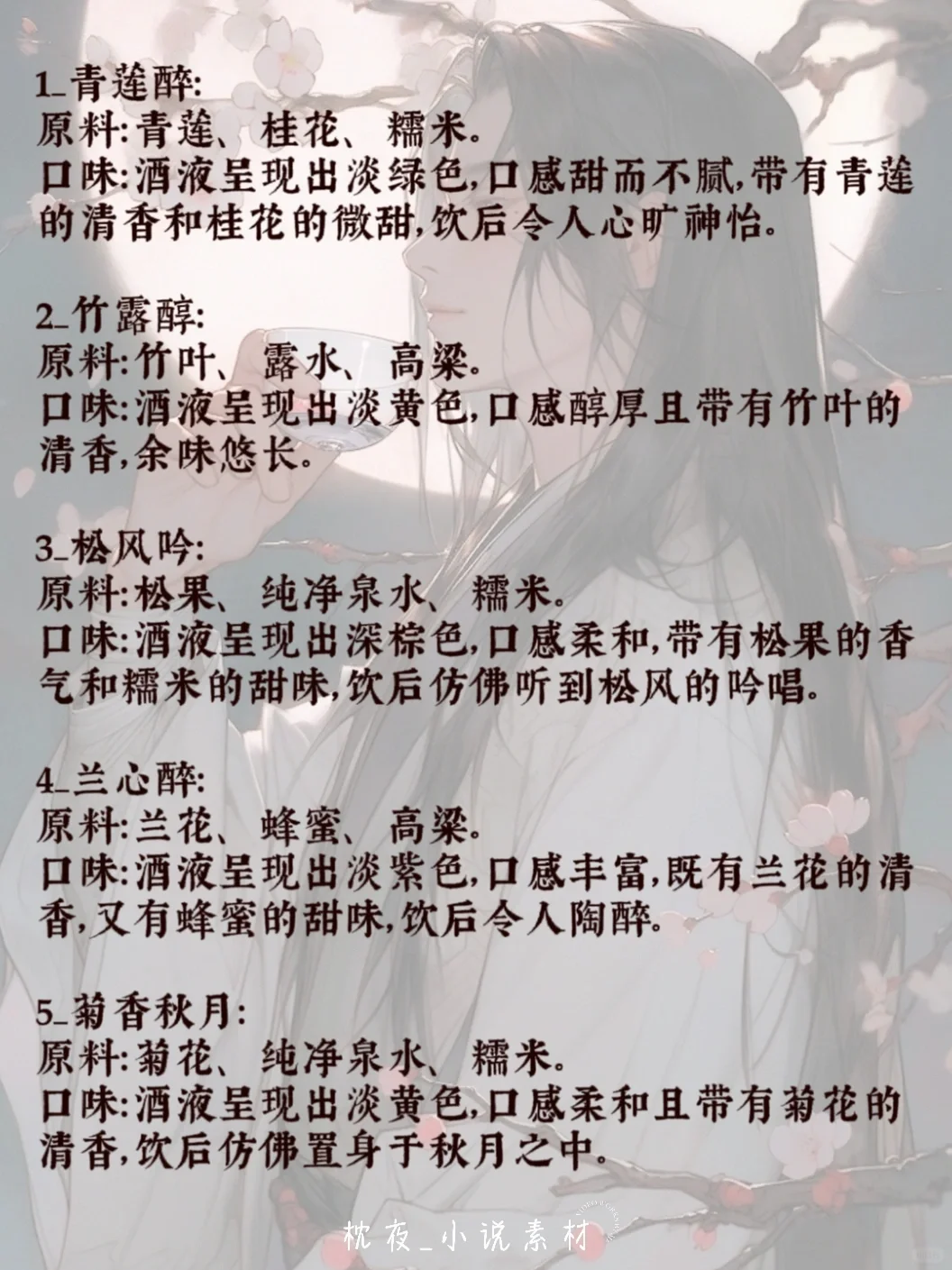 『小说素材』40种古代美酒