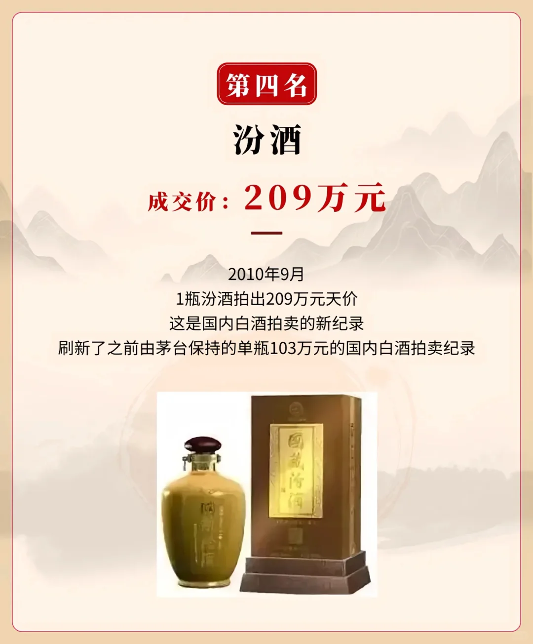 中国历史拍卖最贵的白酒是？