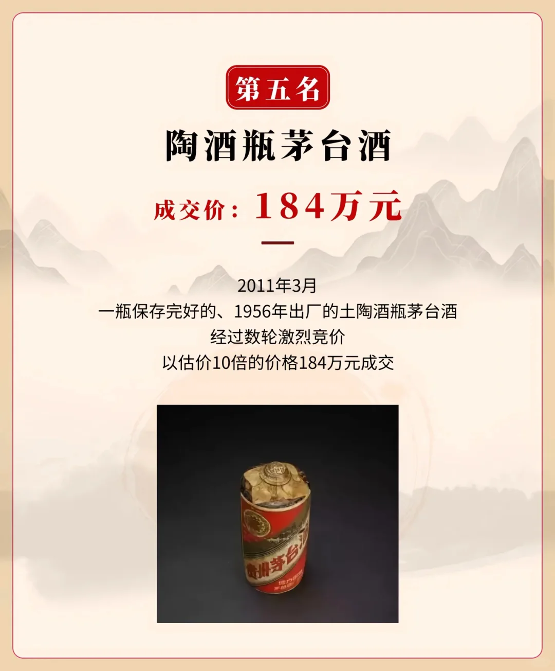 中国历史拍卖最贵的白酒是？