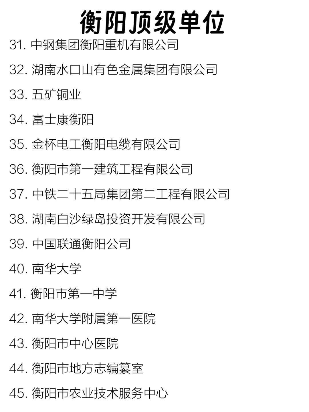 衡阳顶级单位盘点来啦～