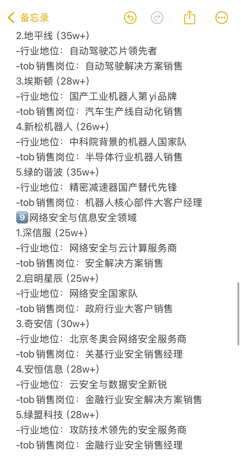 转行做销售，冲一冲这些高科技公司tob销售