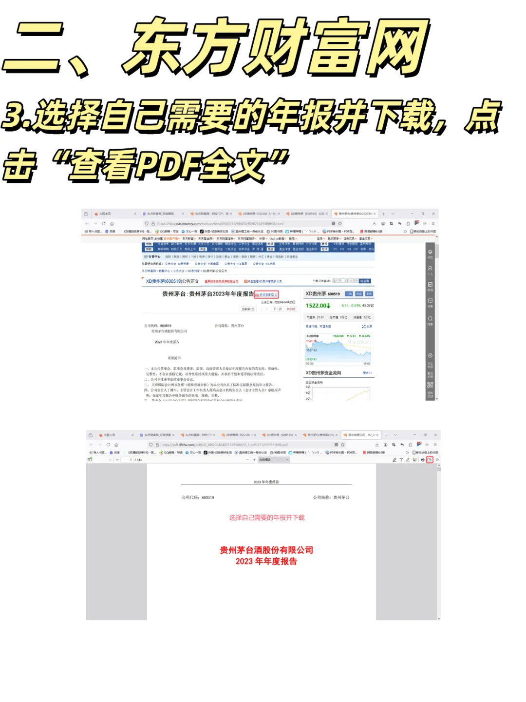 如何下载企业年报(以贵州茅台为例)