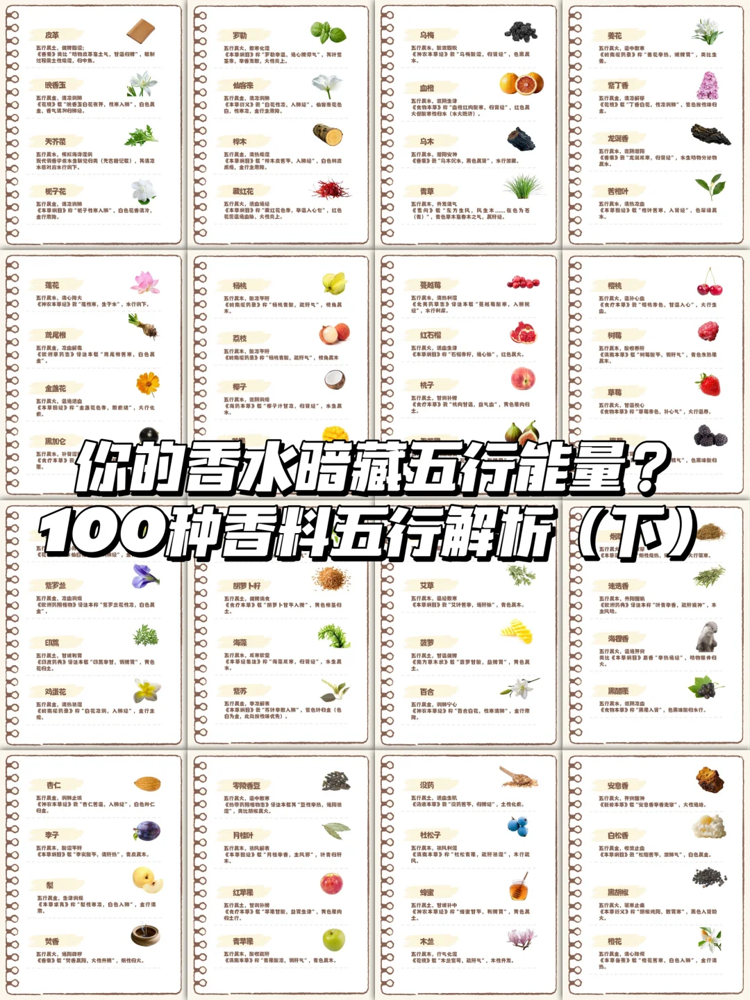 香水暗藏五行能量？100种香料五行解析（下）