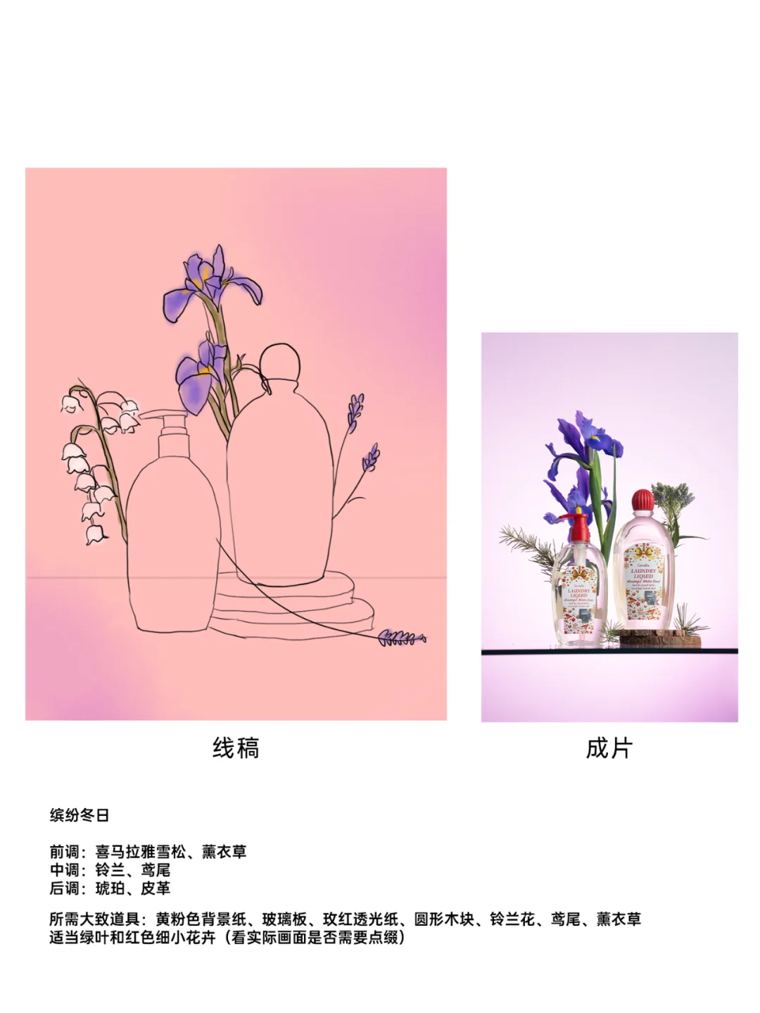 产品香型图拍摄方案手稿 (花卉水果版）