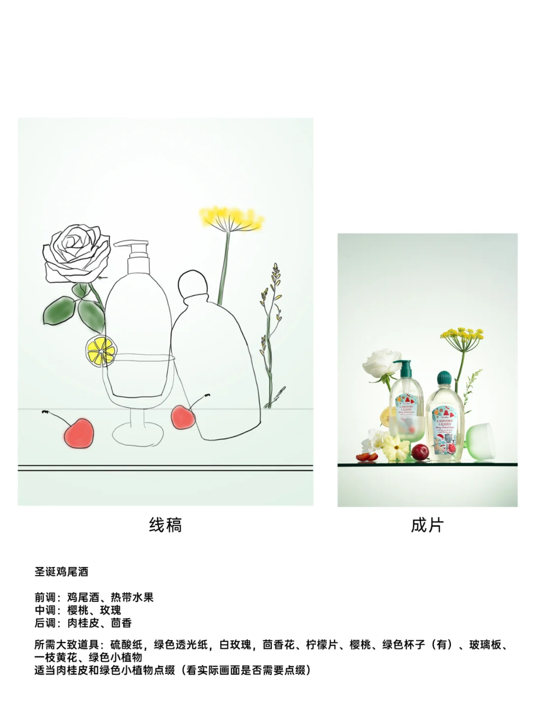 产品香型图拍摄方案手稿 (花卉水果版）