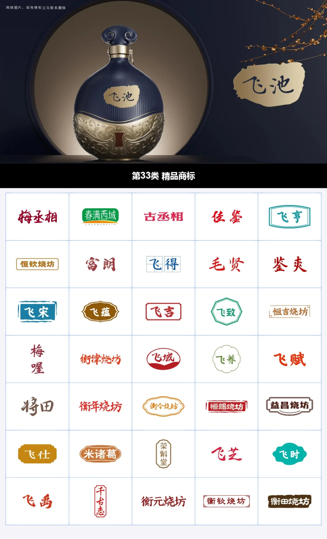 33类酱香型白酒商标，炎黄冠