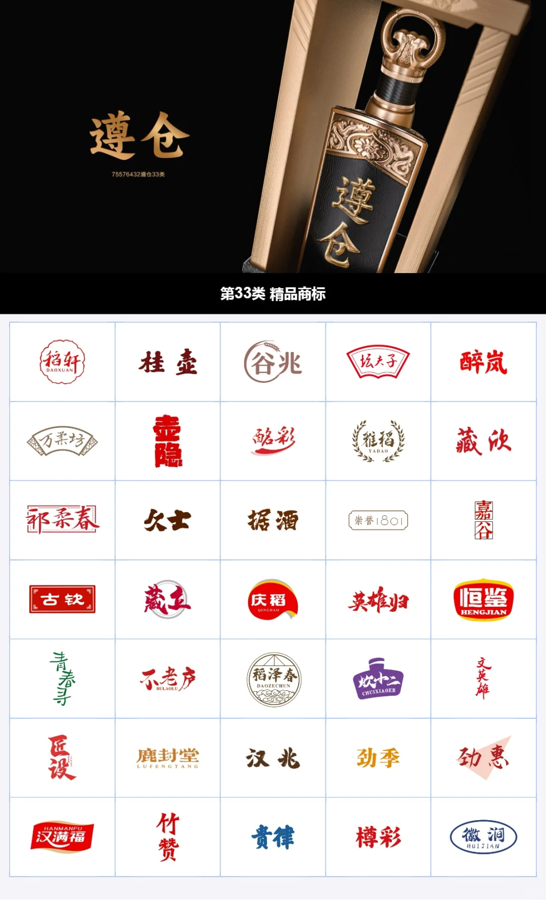 33类酱香型白酒商标，炎黄冠