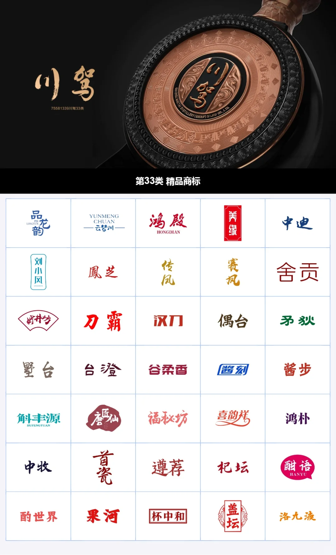 33类酱香型白酒商标，炎黄冠