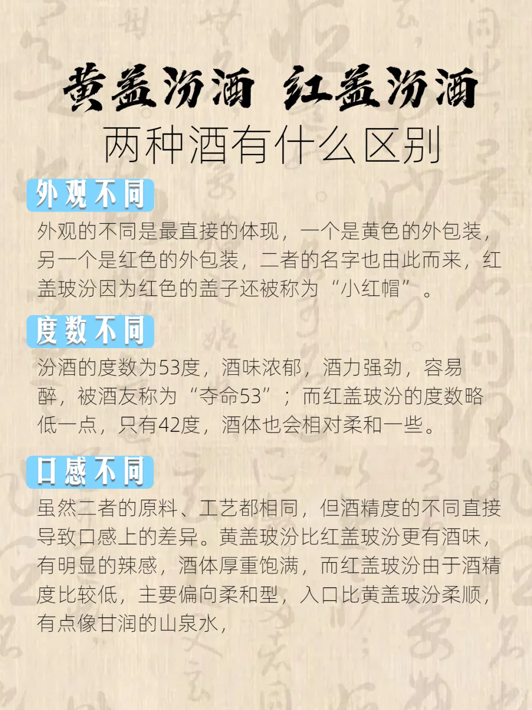 黄盖?红盖汾酒 到底有哪些区别❓