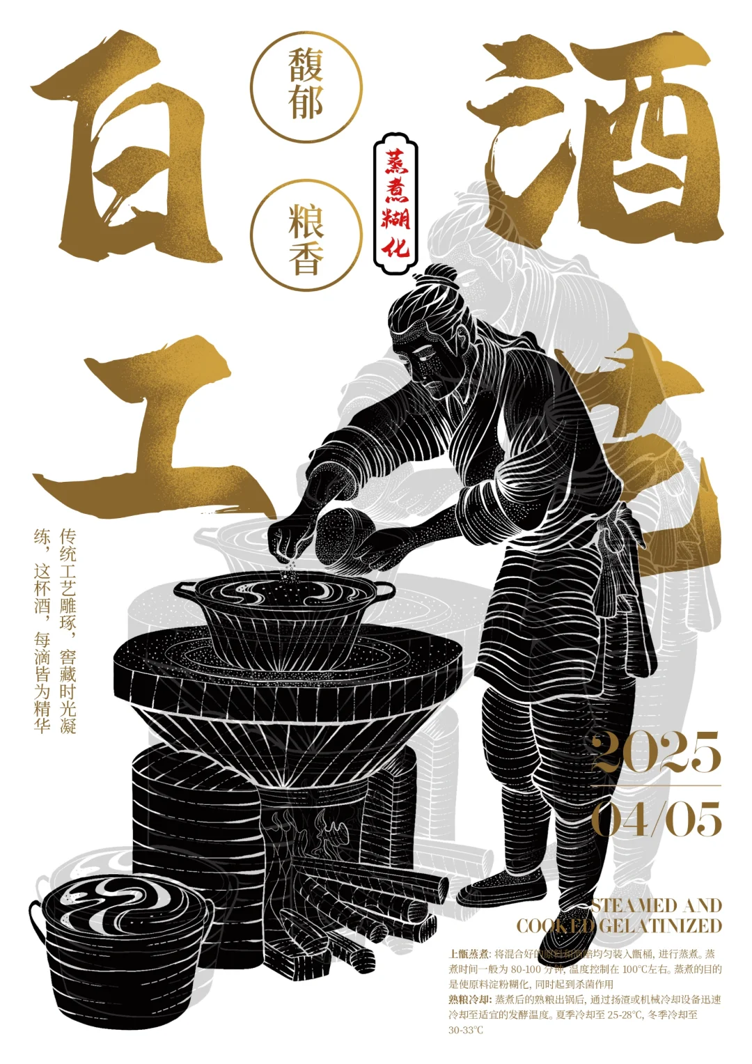 白酒工艺插画制作流程